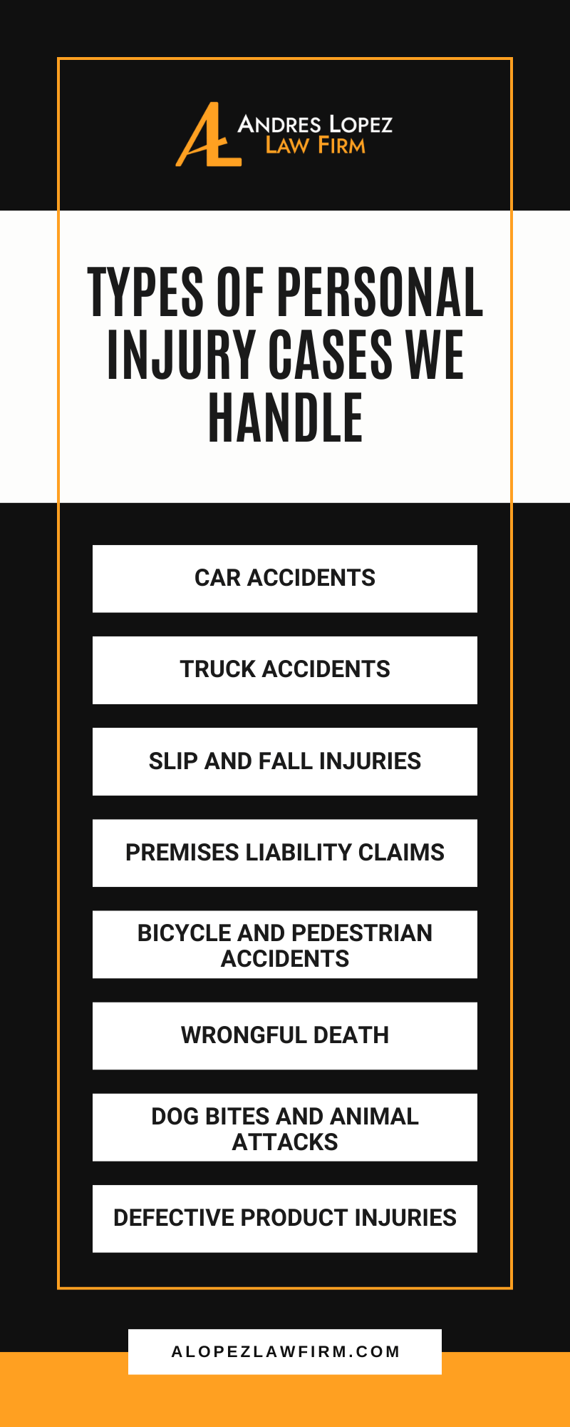 Types Of Personal Injury Cases We Handle Infographic