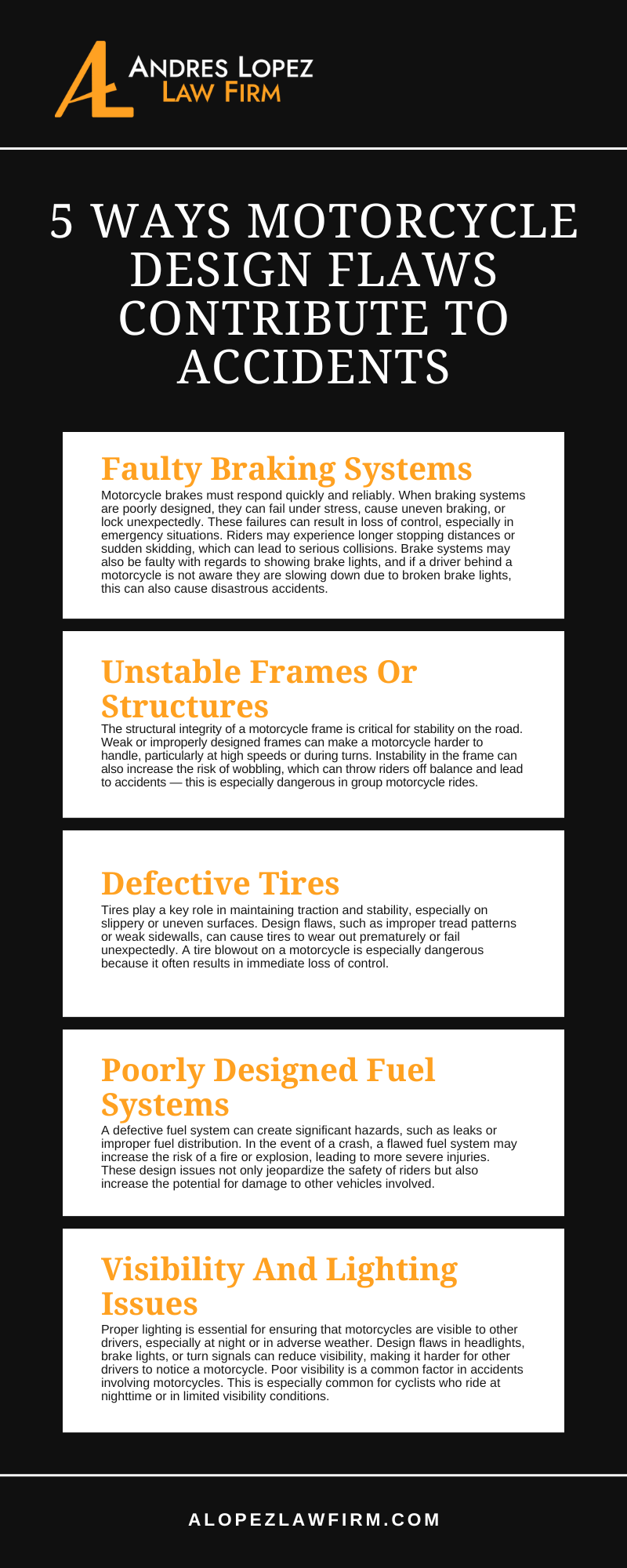 5 Ways Motorcycle Design Flaws Contribute To Accidents Infographic