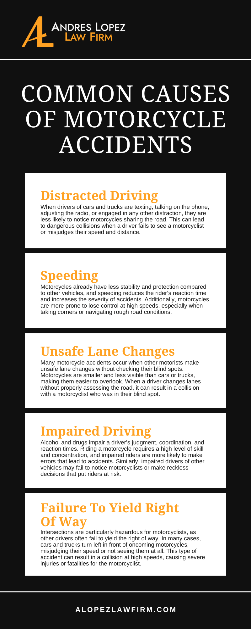 Common Causes Of Motorcycle Accidents Infographic