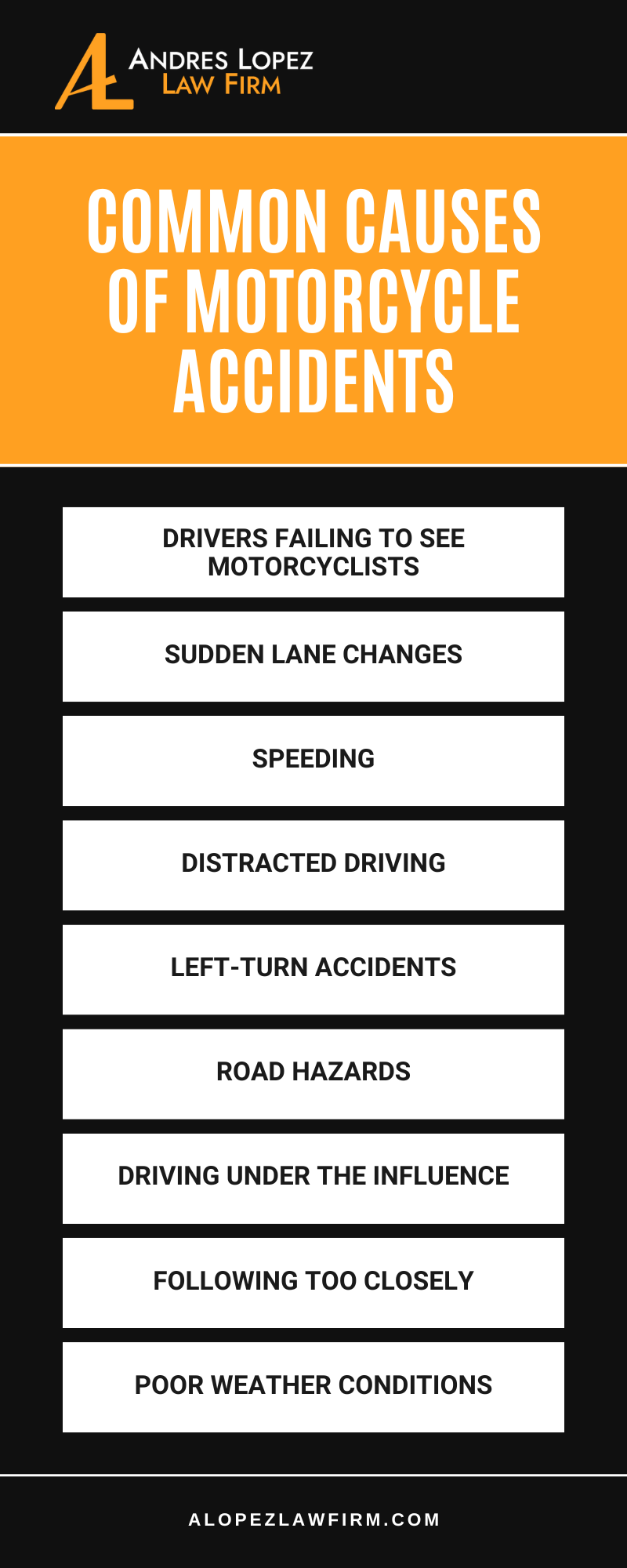Common Causes Of Motorcycle Accidents Infographic