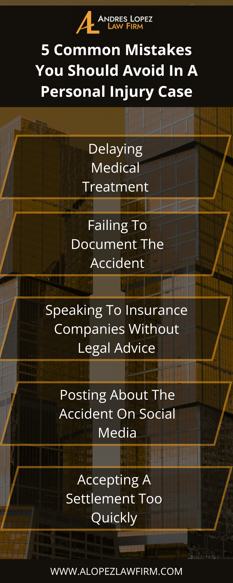 5 Common Mistakes You Should Avoid In A Personal Injury Case Infographic
